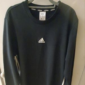 Men's Adidas 3 stripe fleece sweatshirt medium blk/white